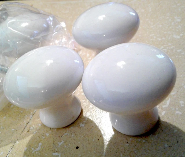 New White Ceramic Cabinet Drawer Pulls Knobs Hardware
