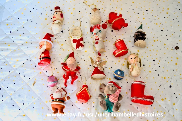 Lot De Décorations De Noël Vintage - Objets Anciens Pour Sapin Et Table