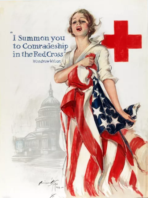 8730.Decoration Poster.Home Room wall art design.Help American Red Cross.Patriot
