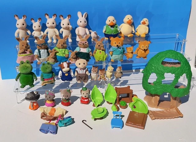 Huge Lot Calico Critters Lil Woodzeez Flocked Animals, Babies & Accessories
