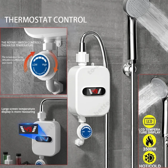 TMISHION Chauffe-eau instantané Chauffe-eau électrique instantané 6500W