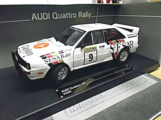 AUDI Quattro Rallye Gr.B WM A2 1000 Lakes 1983 Eklund Clarion Sesa Sunstar 1:18