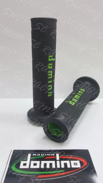 Domino Coppia Manopole Universali Racing Nero-Verde Grip Ducati Monster 696 796