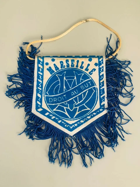 Fanion Olympique De Marseille – Années 80 – Rare Pennant Football D’Époque