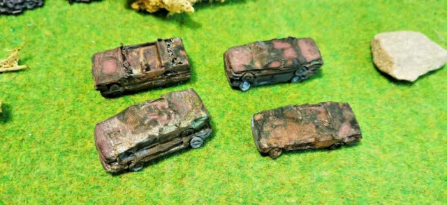 7 Piezas Carga Diorama de Automóviles Oxidado Oxido Real Modelismo H0 1:87 1/72