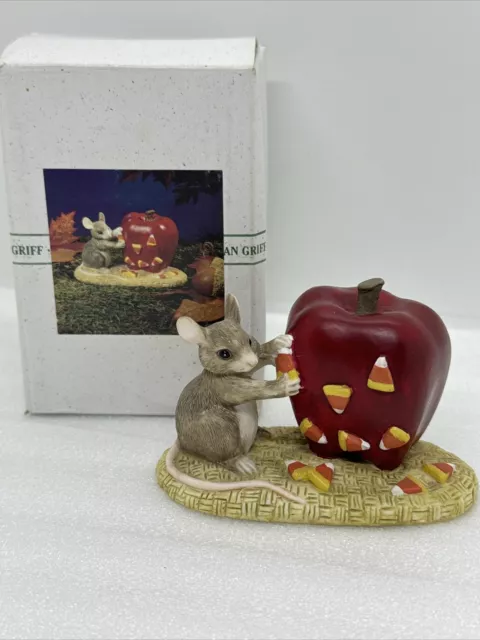 Charming Tails Figurine: “Candy Apples” By Silvestri, #85611 Mouse Candy Corn