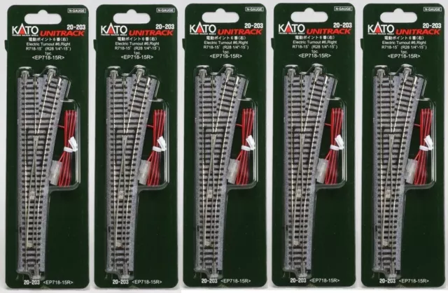 5 Packs set KATO 20-203 Electric Turnout #6 Right N Scale Gauge Unitrack JAPAN