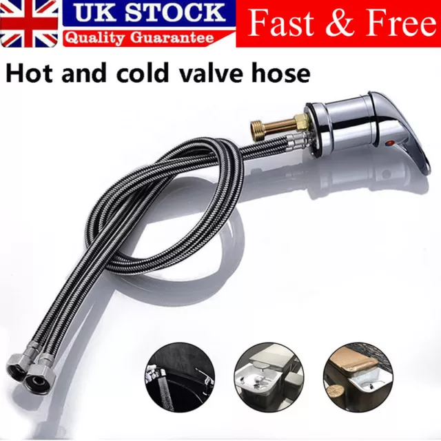 Shampoo Bowl Hot & Cold Water Faucet Handle Hair Salon Basin Taps Spray Hose UK