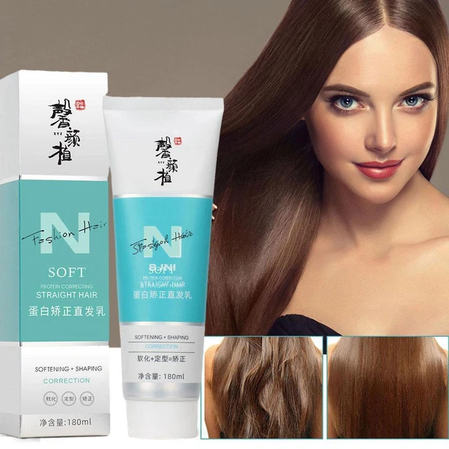 Crema para alisar el cabello con proteína, seda y brillo - 180 ml