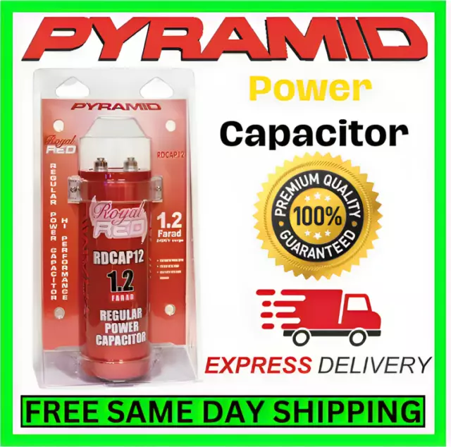 Car Audio Power Capcitator Pyramid 1.2 Farad High Performance Regular Red Setup