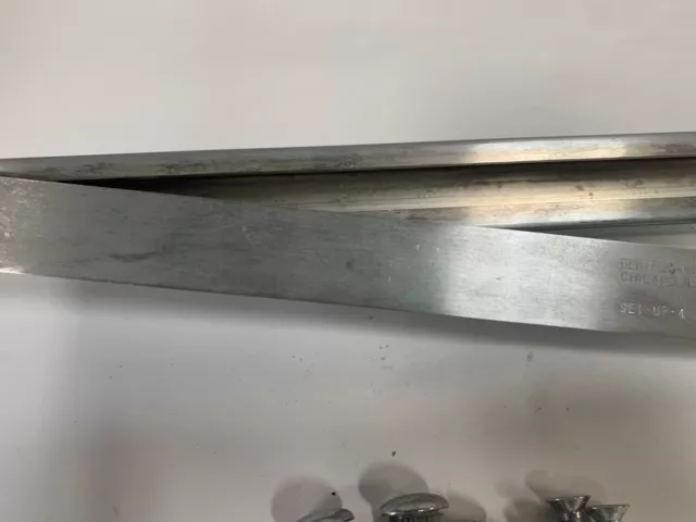 Vtg Brushed Metal Glynn Johnson Surface Overhead Door Stop Slide Hardware (DA) 3