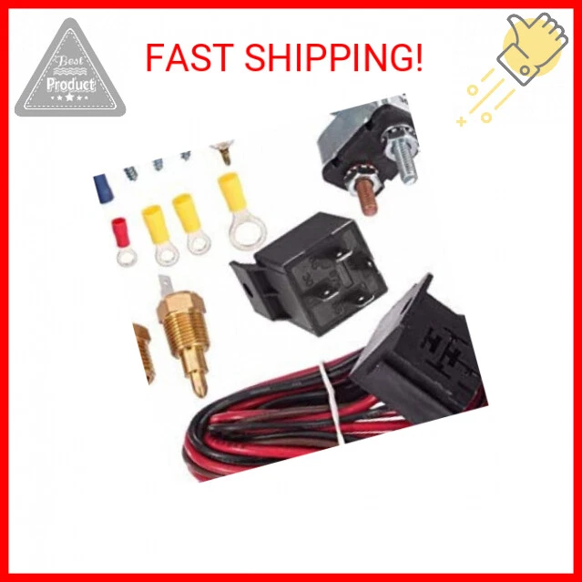 175-185 Degree Electric Cooling Fan Thermostat Kit Temperature Relay Wiring Swit