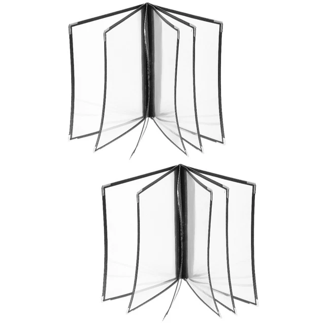 2 Pc Pvc Recipe Folder Menu Board for Restaurant Binder Cards