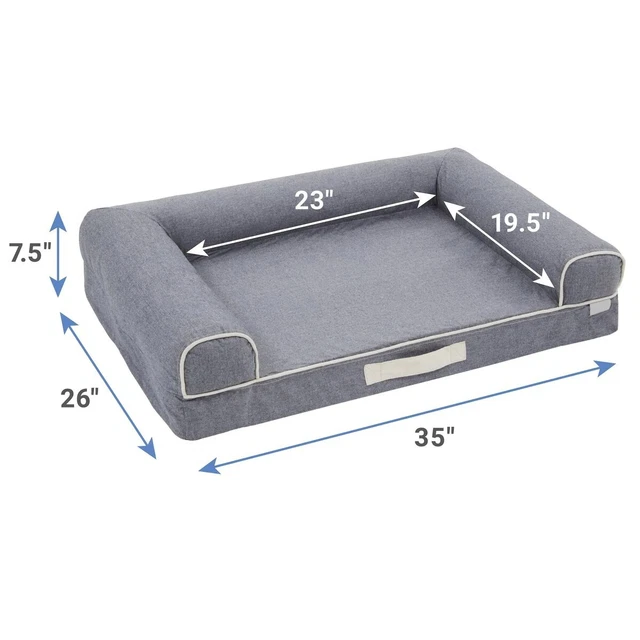 LYY Orthopedic Sofa Bolster Dog Bed Removable Cover, Large 2