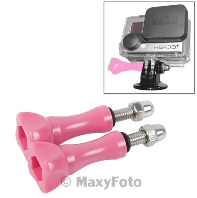 Maxy Set 2X Vite Bullone Pomello Fissaggio Hr171 Pink Per Action Cam 78B4Ada