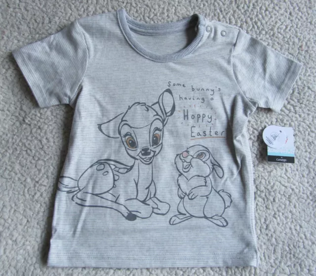 Kids Unisex Bambi & Thumper Hoppy Easter T-Shirt Age 9-12 Months Brand New WL