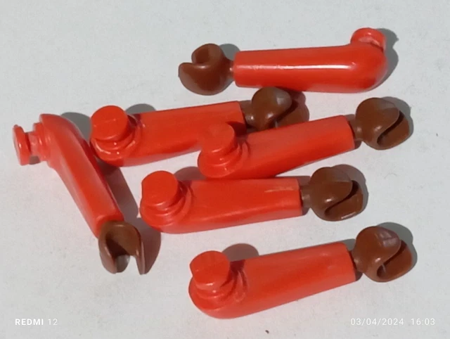 Lot De 6 Bras PLAYMOBIL Couleur Fuchsia - Mains Brunes - Pour Figurines Indiennes/sarrasines