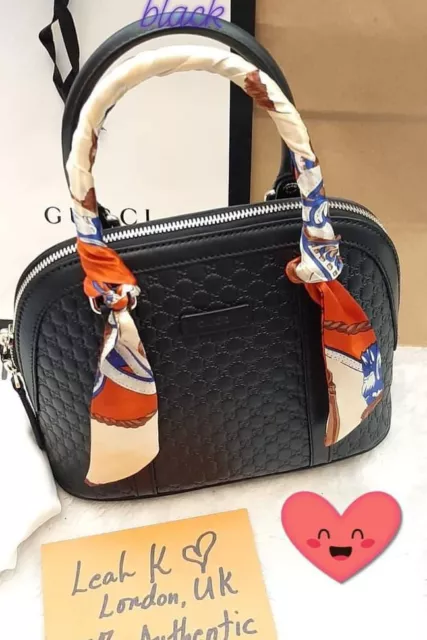 AUTHENTIC GUCCI BB Alma GG Micro Leather Crossbody Bag Handbag in