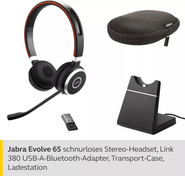 Jabra Evolve 65 UC Stereo + Ladestation, Link380a 6599-823-499, 5706991020670.