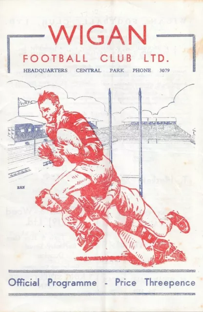 Wigan v Halifax Rugby League Programme (17/12/55)