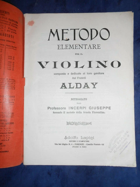 ALDAY - METODO ELEMENTARE PER IL VIOLINO - ANTICO SPARTITO 1910 pag.35 ...