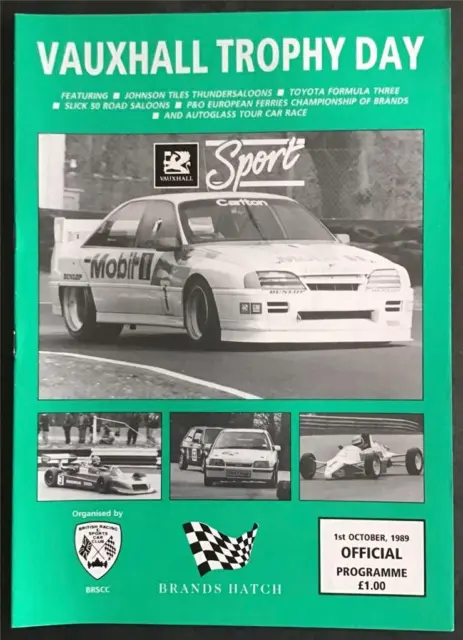 BRANDS HATCH 1 Oct 1989 VAUXHALL TROPHY DAY  A4 Official Programme