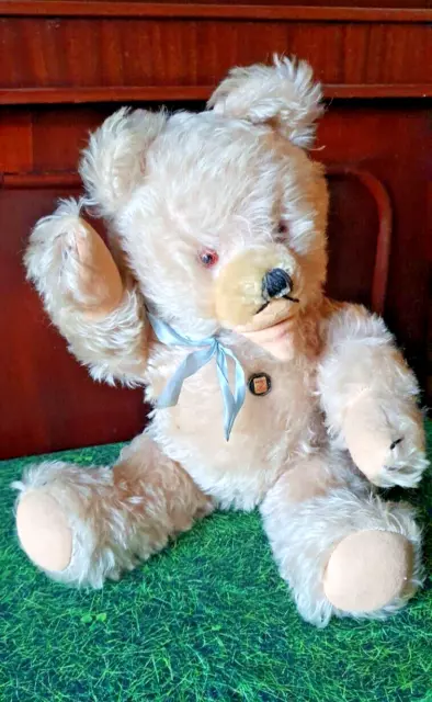 Vintage German Mohair Teddy Bear by Grisly Fully Jointed Growler ~ 1964
