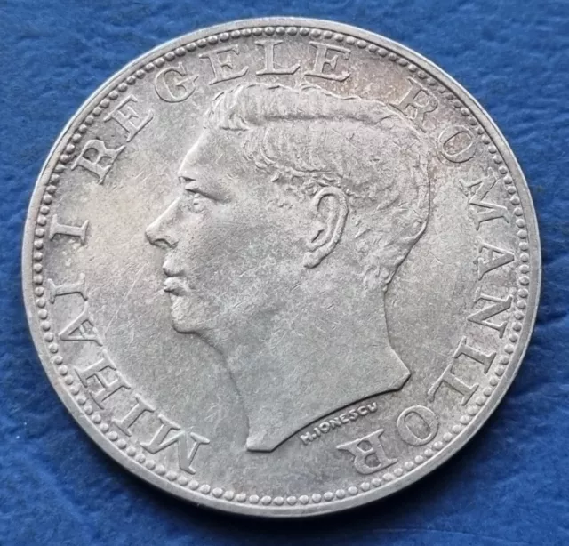 Moneta Argento Coin Regno Di Romania Mihai I° Regele Romanilor 500 Lei 1944