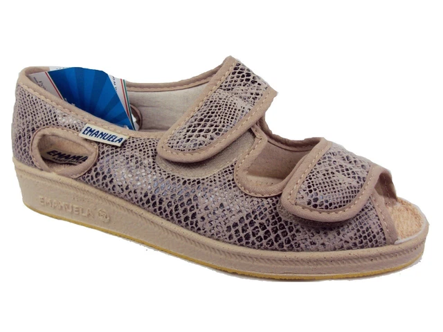 Sandalo Donna EMANUELA 667 Beige - In Tela, Lavabile In Lavatrice - Foto 6