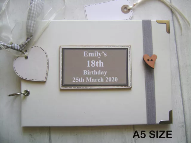 PERSONALISED 18th birthday PHOTO ALBUM/SCRAPBOOK/MEMORY/GUEST BOOK a5 or a4 size