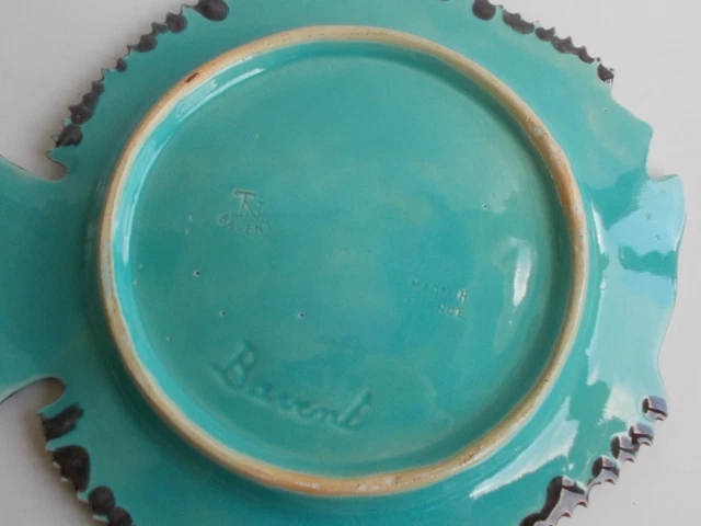 6 x 1920's BAVENT Made in France Majolica Plates Sole Fish very unique RARE 11