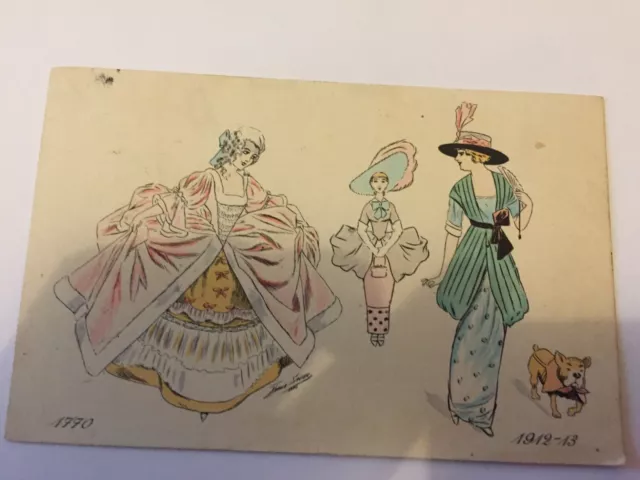 Cpa Illustrateur Signe Xavier Sager 1770 1912-13 Femmes Bourgeoises
