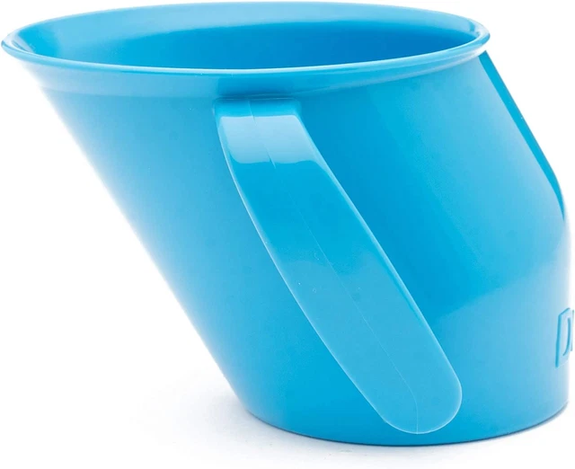 Copa Doidy - Tazas para sorber de entrenamiento para niños pequeños y bebés - Azul inclinado único