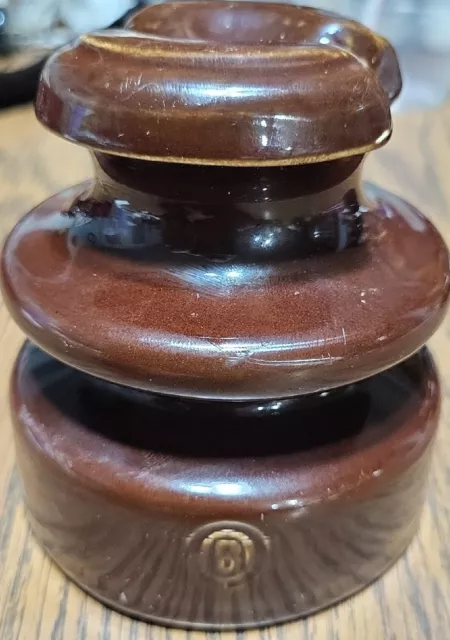 Vintage BROWN OHIO BRASS PORCELAIN CERAMIC ELECTRICAL INSULATor