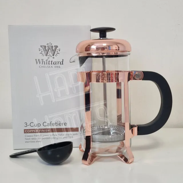 Whittard Copper 3-Cup Cafetière, Cafetières