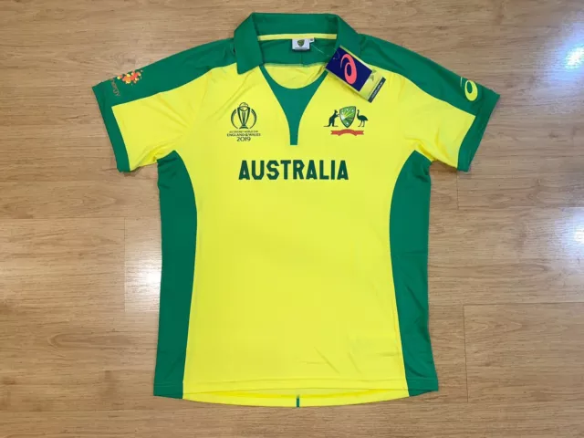 Australia Asics 2019 World Cup One Day Cricket Shirt Jersey Bnwt Mens Xl