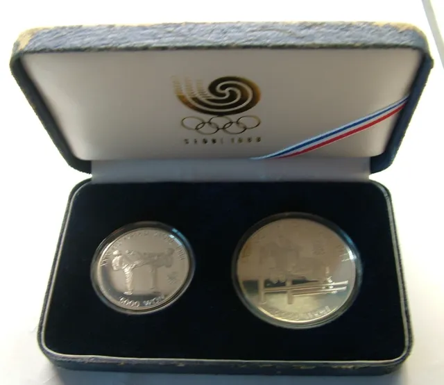 Diptych Won 1988 Proof UNC Xxiv Olympics Seoul Korea