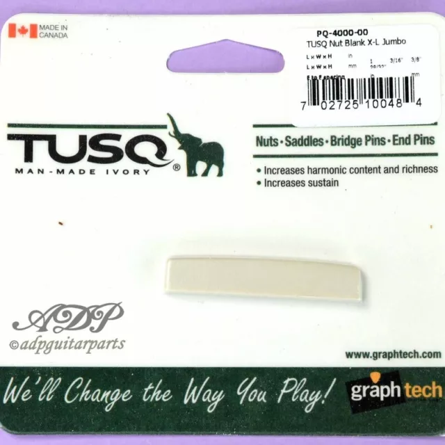 Sillet Graph Tech TUSQ PQ-4000-00 non entaille Jumbo XL Acoustic Blank Nut