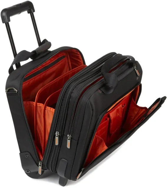 Briggs & Riley VBR412X Expandable Black Under Seat Rolling Travel Briefcase