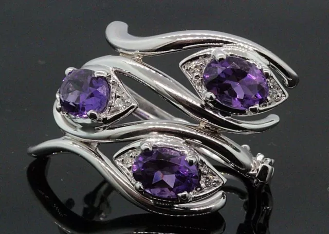 18k White Gold Rajola Pendant with Amethyst - Estate Sale Fine Jewelry