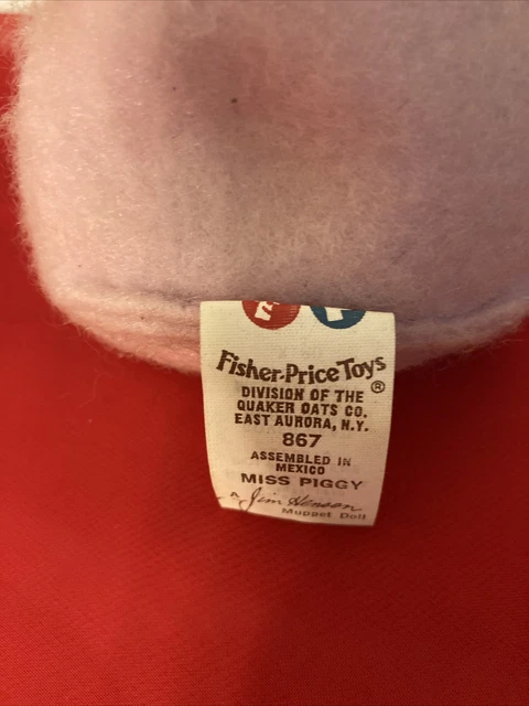 Vintage Jim Henson Miss Piggy Beanbag Muppet Fisher-Price 1977-79 PreOwned W/Tag 3