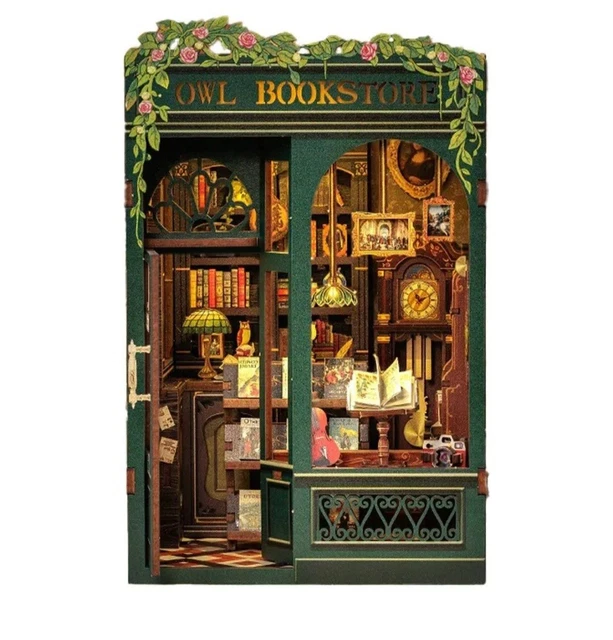 DIY book nook kit puzzle 3D bois maison de poupées miniatures à DIY book nook kit puzzle 3D bois maison de poupées miniatures à