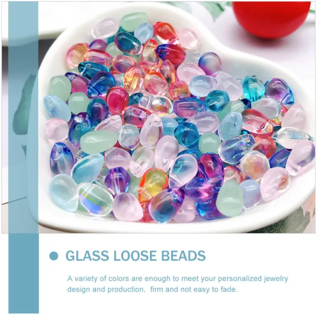 100pcs Glas Handwerk Wasser Tropfen Zarte Schmuck Machen Perlen DIY Lose Perlen 8