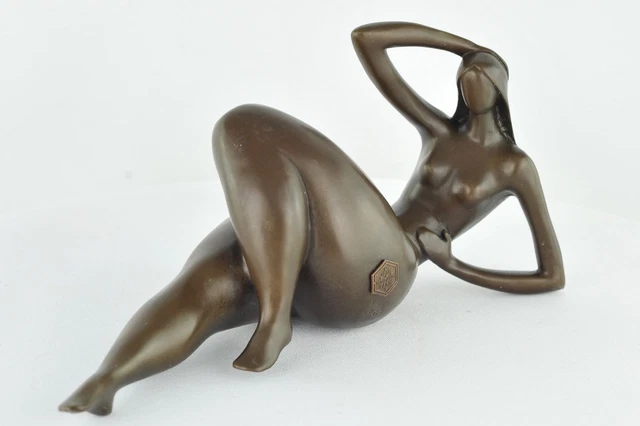 Estatua Bailarín Sexy Pin-up Art Deco Estilo Art Nouveau Estilo Bronce sólido