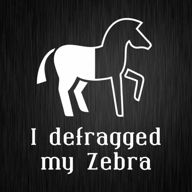 I defragged my Zebra Gamer Nerd Geek Fun Weiß Auto Vinyl Decal Sticker Aufkleber