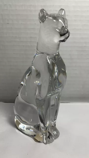 Baccarat Egyptian Cat Crystal Figurine France 6.25” Tall