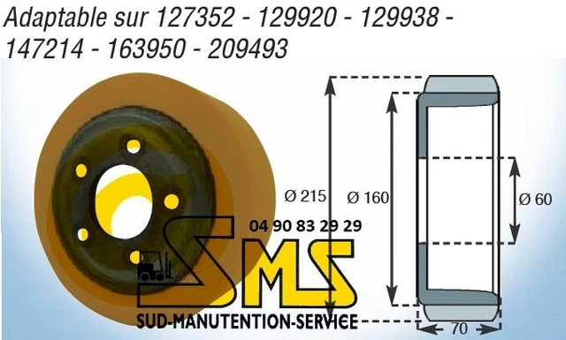 BT Toyota Ruota Stabilizzatore 125 54 50 20 MM Transpallet Swe