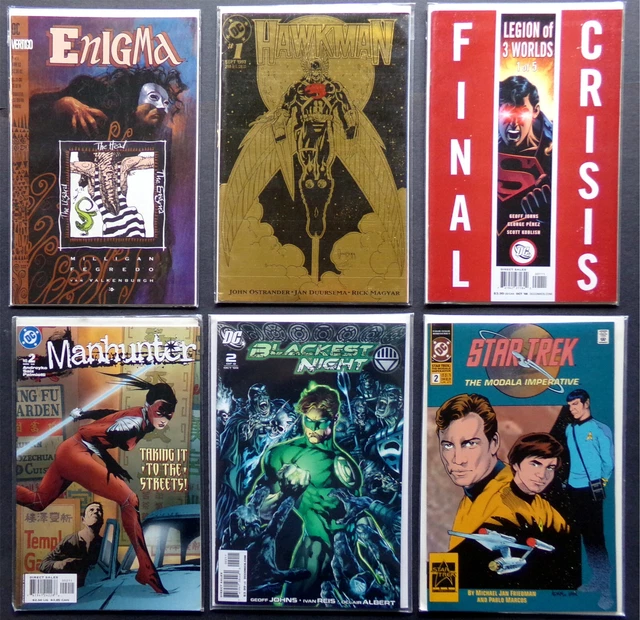 DC Comics Lot 6x Vertigo Hawkman Star Trek Crisis Green Lantern, All #1 #2 Issue