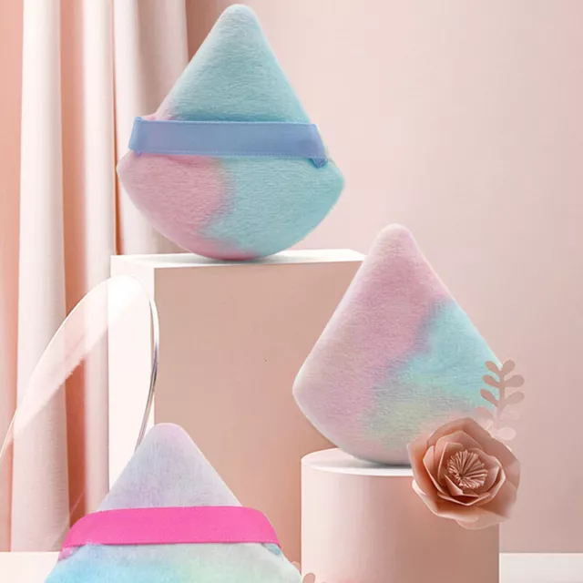 3pcs Triangle Velvet Powder Puffflour Mini Face Makeup Sponge Soft Cotton - EL