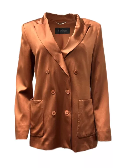 Max Mara Women's Copper Arlem Button Down Blazer Size 8 NWT